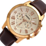  Shop Authentic Fossil Grant Chronograph White Dial Brown Leather Strap Watch for Men - FS4991 - Luxxuri