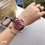  Shop Authentic Michael Kors Sawyer Maroon Dial Maroon Leather Strap Watch for Women - MK2426 - Luxxuri