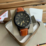  Shop Authentic Fossil Grant Chronograph Black Dial Brown Leather Strap Watch for Men - FS5241 - Luxxuri