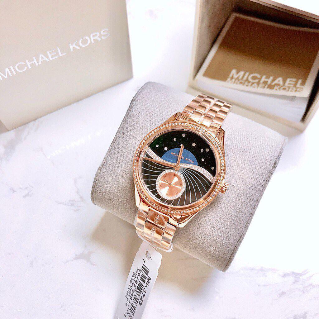  Shop Authentic Michael Kors Lauryn Blue Dial Rose Gold Steel Strap Watch for Women - MK3723 - Luxxuri