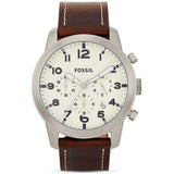  Shop Authentic Fossil Pilot Chronograph White Dial Brown Leather Strap Watch for Men - FS5146 - Luxxuri
