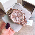  Shop Authentic Michael Kors Ritz Chronograph Rose Gold Dial Rose Gold Steel Strap Watch for Women - MK6357 - Luxxuri