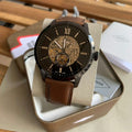  Shop Authentic Fossil Townsman Automatic Black Dial Brown Leather Strap Watch for Men - ME3155 - Luxxuri