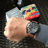  Shop Authentic Fossil Grant Chronograph Black Dial Brown Leather Strap Watch for Men - FS5241 - Luxxuri