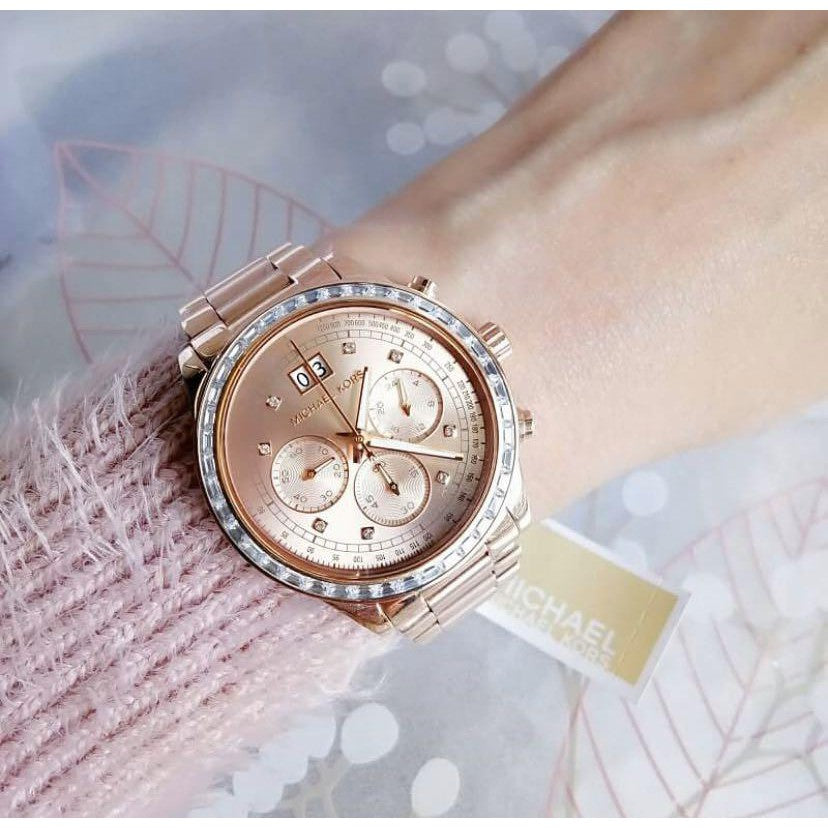  Shop Authentic Michael Kors Brinkley Rose Gold Dial Rose Gold Steel Strap Watch for Women - MK6204 - Luxxuri