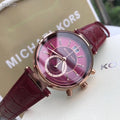  Shop Authentic Michael Kors Sawyer Maroon Dial Maroon Leather Strap Watch for Women - MK2426 - Luxxuri