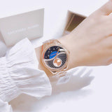  Shop Authentic Michael Kors Lauryn Blue Dial Rose Gold Steel Strap Watch for Women - MK3723 - Luxxuri