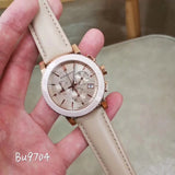  Shop Authentic Burberry The City Chronograph Rose Gold Dial Beige Leather Strap Watch For Women - BU9702 - Luxxuri