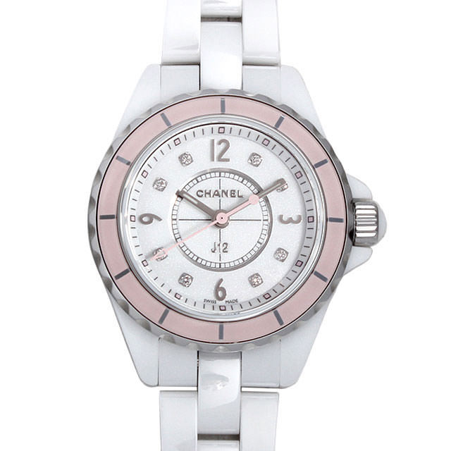  Shop Authentic Chanel J12 Quartz Diamonds Ceramic White Dial White Steel Strap Watch for Women - J12 H4466 - Luxxuri