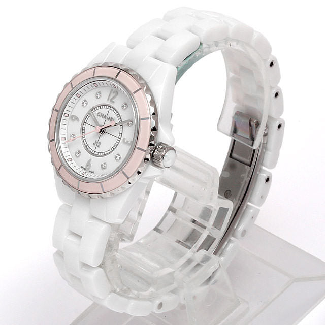  Shop Authentic Chanel J12 Quartz Diamonds Ceramic White Dial White Steel Strap Watch for Women - J12 H4466 - Luxxuri