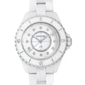  Shop Authentic Chanel J12 Diamonds Mother of Pearl White Dial White Steel Strap Watch for Women - J12 H5704 - Luxxuri