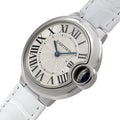  Shop Authentic Cartier Ballon Bleu De Cartier Silver Dial White Leather Strap Watch for Women - W6920086 - Luxxuri