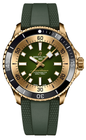 Shop Authentic Breitling Superocean Automatic 42 Green Dial Green Rubber Strap Watch for Men - N17375201L1S1 - Luxxuri