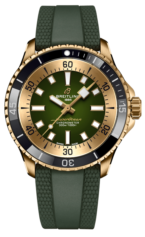  Shop Authentic Breitling Superocean Automatic 42 Green Dial Green Rubber Strap Watch for Men - N17375201L1S1 - Luxxuri