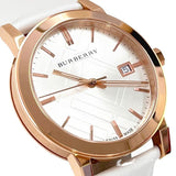  Shop Authentic Burberry The City White Dial White Leather Strap Watch for Women - BU9012 - Luxxuri