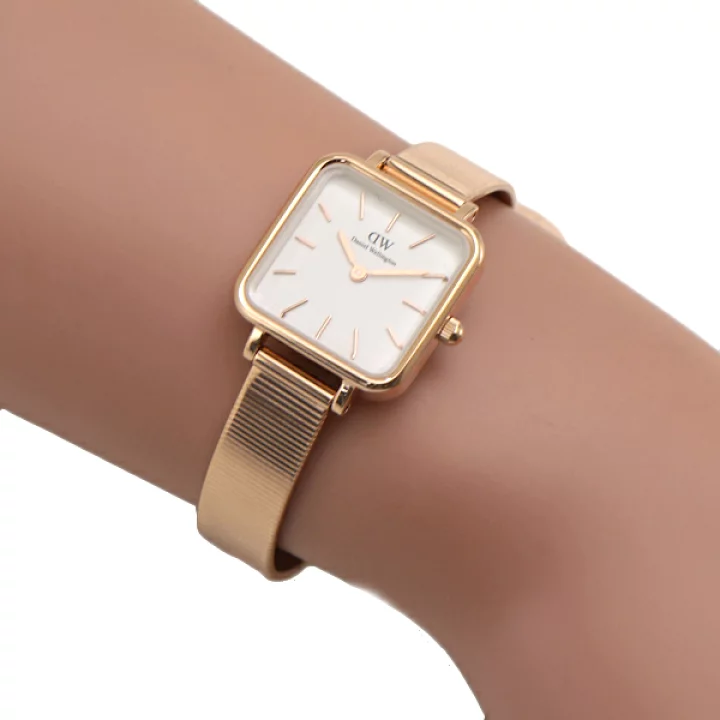  Shop Authentic Daniel Wellington Quadro Studio White Dial Rose Gold Mesh Strap Watch For Women - DW00100517 - Luxxuri