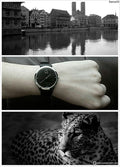  Shop Authentic Calvin Klein Minimal Black Dial Black Leather Strap Watch for Men - K3M221CS - Luxxuri