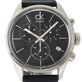  Shop Authentic Calvin Klein Masculine Chronograph Black Dial Black Leather Strap Watch for Men - K2H27102 - Luxxuri