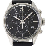  Shop Authentic Calvin Klein Masculine Chronograph Black Dial Black Leather Strap Watch for Men - K2H27102 - Luxxuri