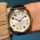  Shop Authentic Marc Jacobs Mandy White Dial Black Leather Strap Watch for Women - MJ1564 - Luxxuri