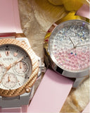  Shop Authentic Guess Crush Crystals Silver Dial Pink Rubber Strap Watch for Women - W1223L1 - Luxxuri