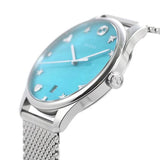  Shop Authentic Gucci G-Timeless Turquiose Mother of Pearl Dial Silver Mesh Bracelet Watch For Women - YA1264039 - Luxxuri