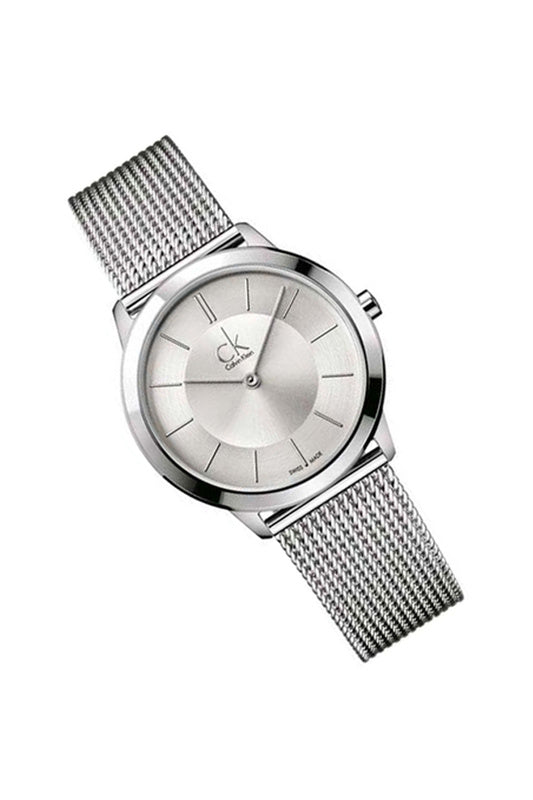  Shop Authentic Calvin Klein Minimal White Dial Silver Mesh Bracelet Watch for Men - K3M22126 - Luxxuri