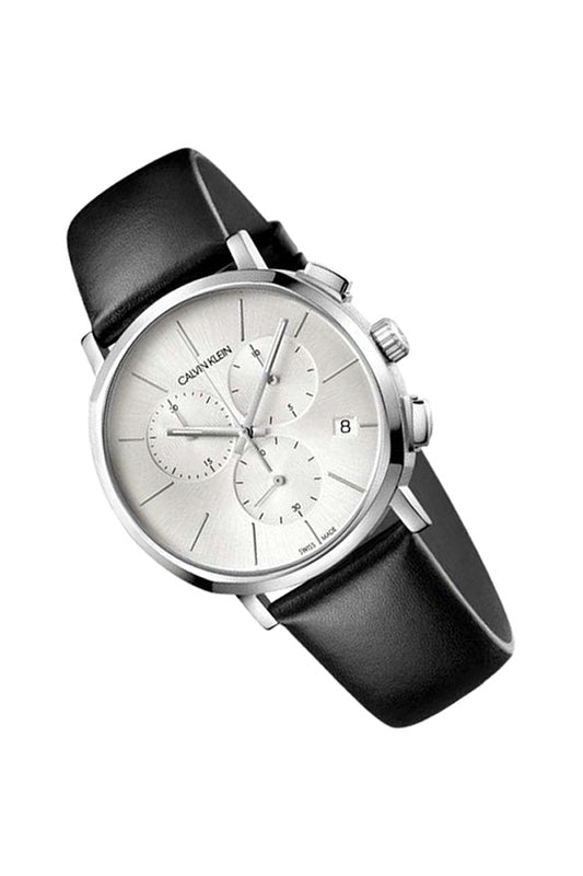  Shop Authentic Calvin Klein Posh Silver Dial Black Leather Strap Watch for Men - K8Q371C6 - Luxxuri