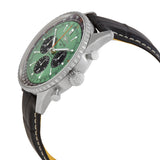 Shop Authentic Breitling Navitimer B01 Chronograph 43 Green Dial Black Leather Strap Watch for Men - AB0138241L1P1 - Luxxuri