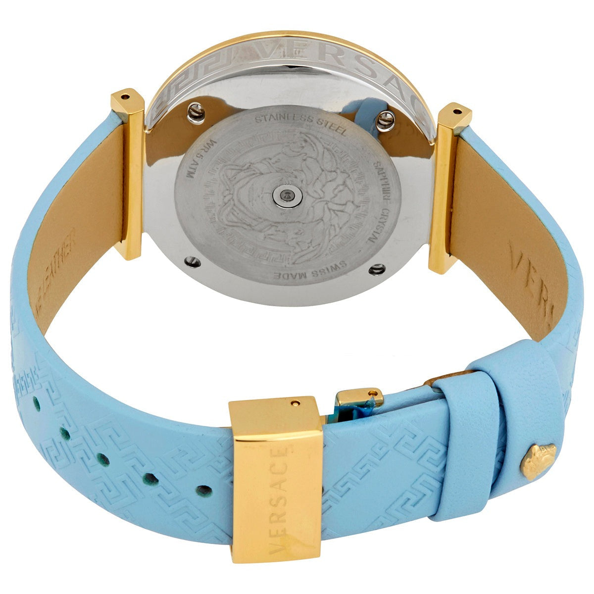  Shop Authentic Versace V-Twist Blue Dial Blue Leather Strap Watch for Women - VELS00319 - Luxxuri