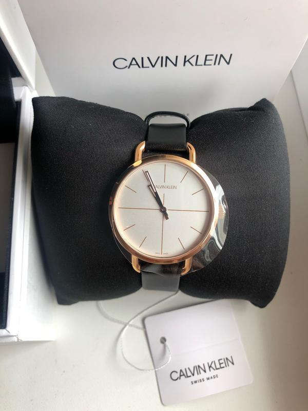  Shop Authentic Calvin Klein Even White Dial Black Leather Strap Watch for Women - K7B236C6 - Luxxuri