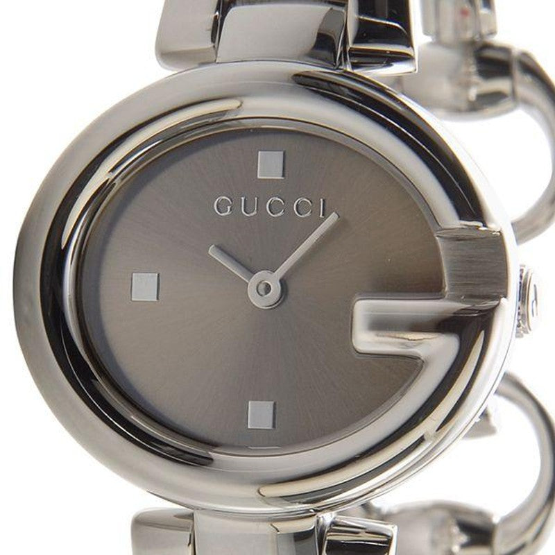  Shop Authentic Gucci Guccissima Quartz Diamonds Brown Dial Silver Steel Strap Watch For Women - YA134503 - Luxxuri
