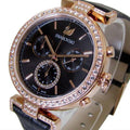  Shop Authentic Swarovski Era Journey Chronograph Black Dial Black Leather Strap Watch for Women - 5295320 - Luxxuri