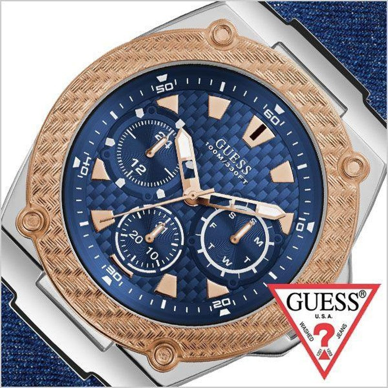  Shop Authentic Guess Legacy Analog Blue Dial Blue Denim Strap Watch for Men - W1058G1 - Luxxuri