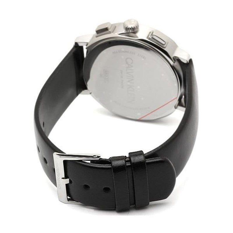  Shop Authentic Calvin Klein Posh Silver Dial Black Leather Strap Watch for Men - K8Q371C6 - Luxxuri