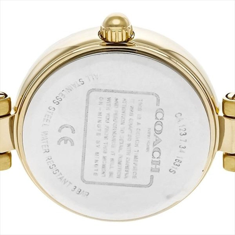 Coach Park Diamonds Gold Dial Gold Steel Strap Watch for Women - 14503171