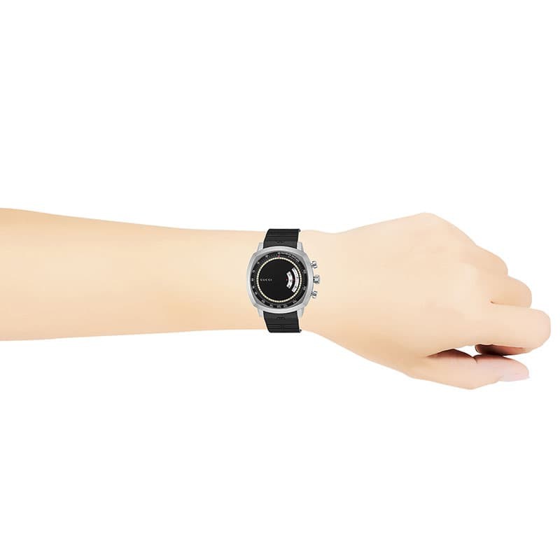  Shop Authentic Gucci Grip Chronograph Black Dial Black Rubber Strap Watch For Men - YA157301 - Luxxuri