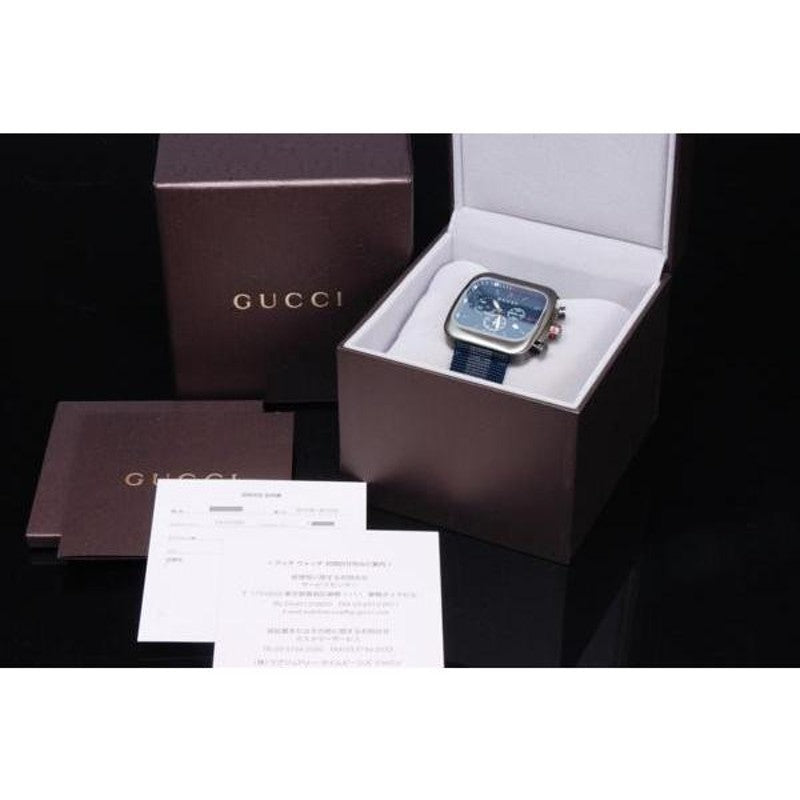  Shop Authentic Gucci Coupe Chronograph Blue Dial Two Tone NATO Strap Watch for Men - YA131203 - Luxxuri
