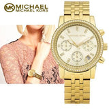  Shop Authentic Michael Kors Runway Chronograph Gold Dial Gold Steel Strap Watch For Women - MK5698 - Luxxuri