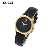  Shop Authentic Gucci G Timeless Quartz Black Dial Black Leather Strap Watch For Women - YA126581A - Luxxuri