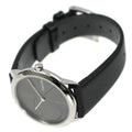  Shop Authentic Calvin Klein Minimal Grey Dial Black Leather Strap Watch for Men - K3M221C3 - Luxxuri