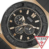  Shop Authentic Guess Force Analog Black Dial Black Leather Strap Watch For Men - W0674G6 - Luxxuri