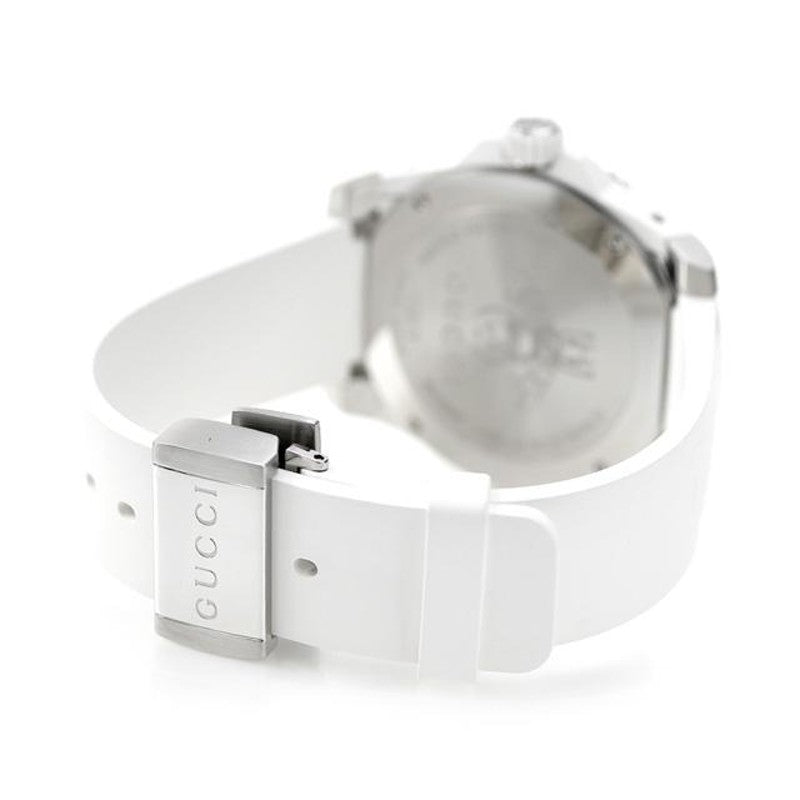  Shop Authentic Gucci Dive Quartz White Dial White Rubber Strap Watch For Men - YA136337 - Luxxuri