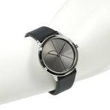  Shop Authentic Calvin Klein Minimal Grey Dial Black Leather Strap Watch for Men - K3M221C3 - Luxxuri