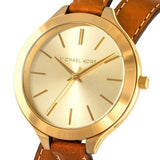  Shop Authentic Michael Kors Runway Gold Dial Brown Leather Strap Watch For Women - MK2256 - Luxxuri