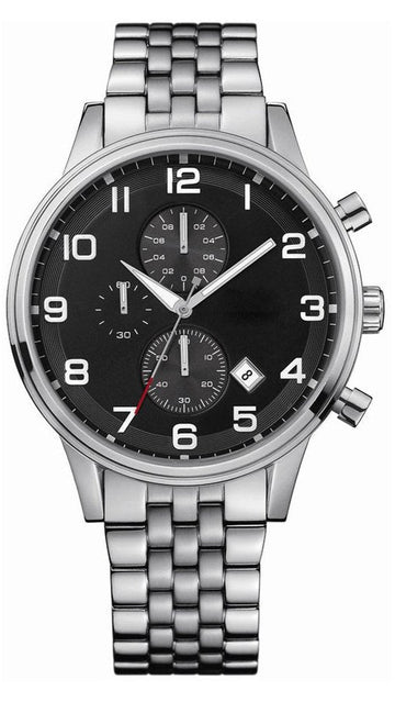  Shop Authentic Hugo Boss Aeroliner Chronograph Black Dial Silver Steel Strap Watch For Men - 1512446 - Luxxuri