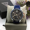  Shop Authentic Guess Fleet Chronograph Black Dial Blue Rubber Strap Watch for Men - W0971G2 - Luxxuri