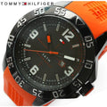  Shop Authentic Tommy Hilfiger Cole Black Dial Orange Rubber Strap Watch for Men - 1790985 - Luxxuri