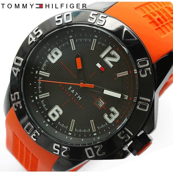  Shop Authentic Tommy Hilfiger Cole Black Dial Orange Rubber Strap Watch for Men - 1790985 - Luxxuri