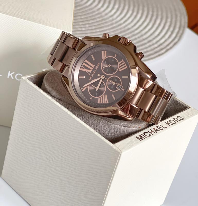  Shop Authentic Michael Kors Bradshaw Chronograph Brown Dial Brown Steel Strap Watch For Women - MK6247 - Luxxuri